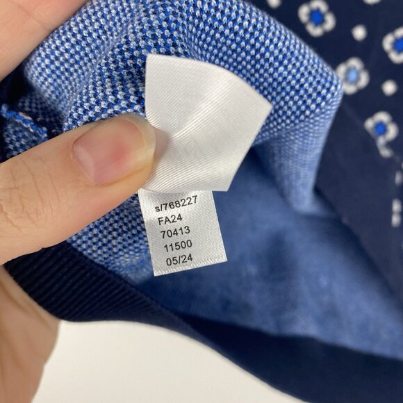 Loft Women's Geometric Floral Jacquard Sweater Vest Size M Navy Blue - Picture 5 of 8